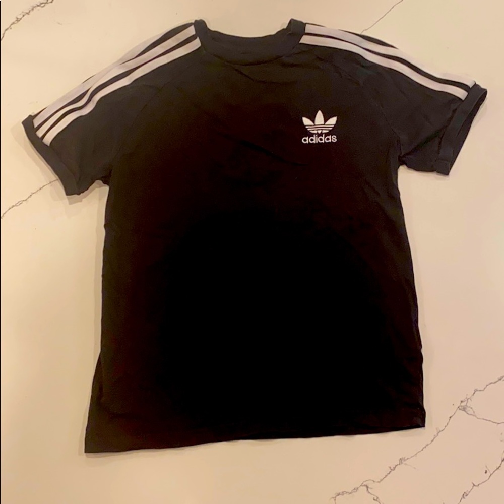 adidas Black & White 3-Stripes Ringer T-Shirt
